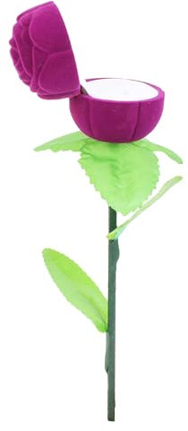 SWACRAFT Velvet Purple Rose Shaped Jewelry Ring Gift Box Case for Ring Earring Romantic Engagement Wedding Ceremony Ring Holder Box Vintage Handmade Storage Jewelry Organizer | Valentine's Day Gifts