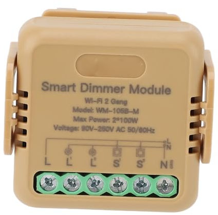 TOPINCN Intelligentes Dimmer-Schaltermodul, Dual-Steuerung, Smart Home, Mehrere Installationsmethoden, LED-Dimmer, Doppel-Dimmer-Schaltermodul für Smart Home