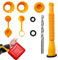 LejeMaek 1 Set Replacement Gas Can Spout Kit 7.9 In Gas Can Spout with Seal Rings, Spout Cap, Seal Gasket, Plug, Vent Cap, Drill Yellow Flexible Gas Can Nozzle Kit Gas Can Spout Replacement