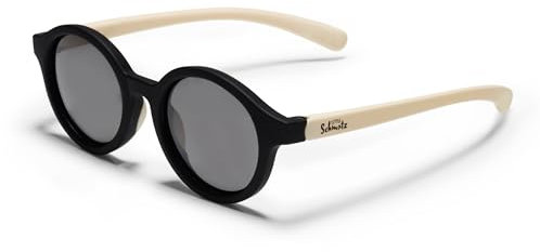 Little Schmatz Sonnenbrille Kinder 2 Jahre - 4 Jahre Mädchen I Jungen I Kindersonnenbrille 100% UV-Schutz I Biegsam I PREMIUM QUALITÄT I BPA frei I Schadstofffrei I Stylishes Design I Schwarz Weiss