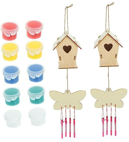 SHINEOFI Holz Vogelhaus Bausatz Zum Selbermachen Unfertiges Vogelhaus Puzzle Für Kinderzeichnung Diy-holzbastelprojekt Als Hängedekoration Für Zuhause Oder Garten
