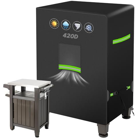 YedZen BBQ Grill Side Table Cover for Keter Unity, 420D L 70 x W 54 x H 90 cm Waterproof Windproof Side Table Cover, BBQ Side Table Protective Case, Durable BBQ Grill Cover