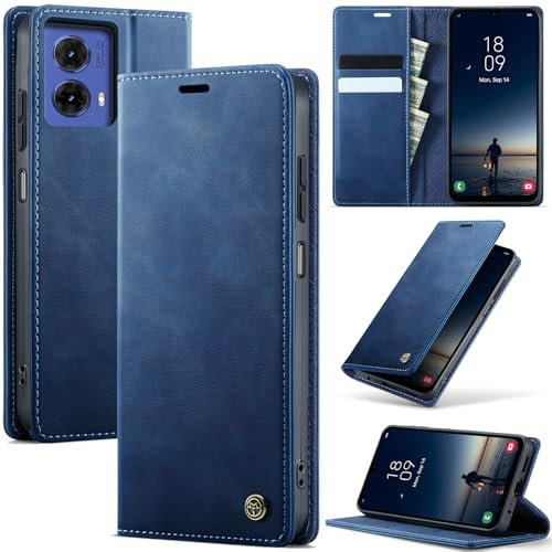 owlhold Funda para Motorola Moto g85 5G,Funda Avanzado PU Piel [Tarjetas y Billetera][Soporte Plegable][Cierre Magnético] Antigolpes Libro Case Carcasa para Motorola Moto g85 5G -Azúl