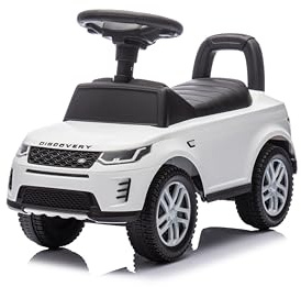 NINODOVAE Rutschauto für Kinder, Landrover lizenziert, mit Hupe und Staufach, 12-36 Monate (Weiß)