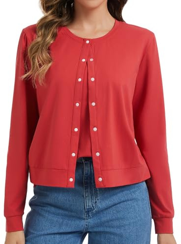 Sosolism Cool-Touch Stillshirt und Umstands-Strickjacke für Damen S-XXL | Langarm Still-Top mit Knöpfen vorne, doppellagigem Zugang für diskretes Stillen, aus schnelltrocknendem Funktionsmaterial