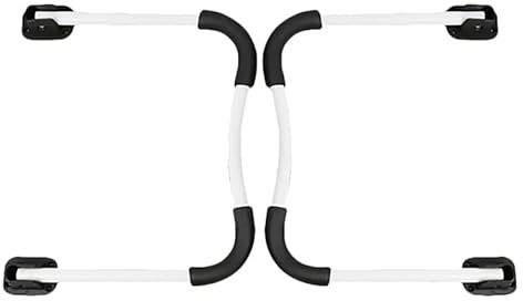 Alipis Lot de 2 pieds de table pliables pour bureau à domicile, pieds de bureau d'ordinateur robustes en fer avec support antidérapant blanc et noir, adaptés pour les tables de chambre à coucher et de