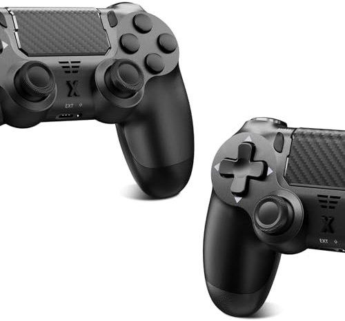 Suoxiom Controller wireless per P4, controller di gioco compatibile con P4/Pro/Slim/PC Gamepad con pulsante turbo/posteriore/doppia vibrazione/sensore giroscopio a 6 assi/touch panel (2PCS)