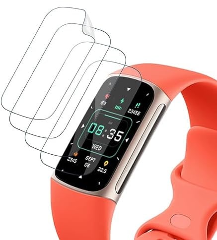 Wondoner für Folie Schutz Fitbit Charge 6 Schutzfolie | für Fitbit Charge 5 Displayschutz Screen Protector [4 Stück][Soft TPU][Ultra-klar][HD Displayschutzfolie]