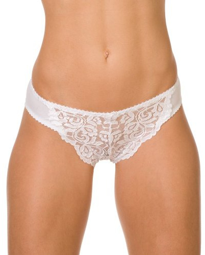 Camille Womens Three Pack White Floral Lace Midi Briefs 18-20