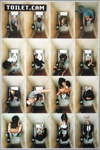 Close Up Toilet.Cam Poster (93x62 cm) gerahmt in: Rahmen Silber matt