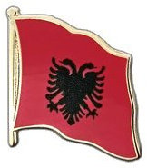 Albanien Flaggen Pin, albanische Fahne 2x2cm, MaxFlags®