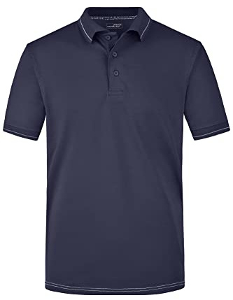 James & Nicholson Herrenpolo Elastic - Sportlich geschnittenes Poloshirt mit Frischeausrüstung | Farbe: navy/white | Grösse: L