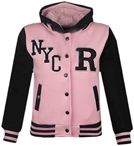 A2Z 4 Kids Baseball Hooded R Fashion NYC/FOX Jacket Varsity Style Coat Long Sleeves Casual Fashion Gifts For Girls Boys New Age 2-13 Years
