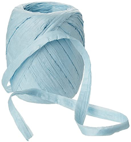 Eleganza 8 mm x 30 m Paper Raffia for Variety of Craft Projects and Gift Wrapping, No.25 Lt. Blue