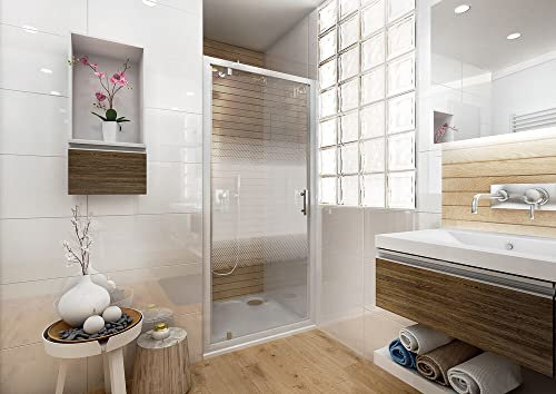 Porte de douche Ancoswing pivotante 80x190cm, verre sécurité 5mm, profil blanc
