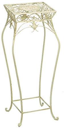 Blumenhocker 55cm Blumentisch Blumenständer Garten creme weiss Eisen Blumensäule