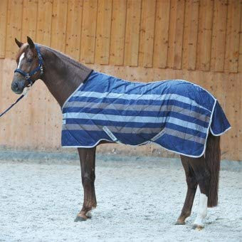 Kavalkade ROBUSTA II 200g Winter- und Herbst-Pferdedecke, Rundhalsausschnitt, Baumwolle, Blau, Pull On, Maschinenwäsche