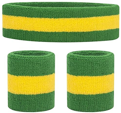 ONUPGO Schweißband Set Sportstirnband Handgelenk gestreifte Schweißbänder Frottee Sporttraining Basketball-Armband Stirnbänder Feuchtigkeitstransport Schweiß absorbierendes Stirnband