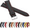 MARCHEL Glattleder LLB15 18 mm Schwarz-Rot Lederarmband Echtleder Uhrenarmband Rindsleder Feines Leder Uhr Band