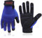 HANDLANDY Herren Touchscreen Arbeitshandschuhe, aus Kunstleder Nützliche Schutzhandschuhe mit Atmungsaktive Elastan Gepolsterte Gelenk & Handfläche,Blau (L)