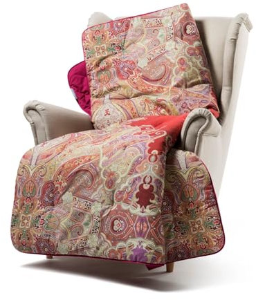 Caleffi Manta Sofa 130x170 cm 100% Algodon Suave – Manta Cama y Sofa Lavable y Transpirable – Manta Sofa Grande, Plaid Cama y Pie de Cama Hecha en Italia - Cobijas de Invierno