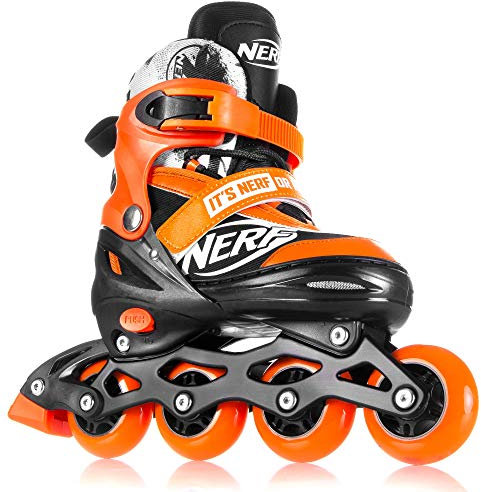 Spokey Strive Inline Skates für Kinder bis max. Gewicht 60 kg| Größenverstellbar, Alu-Schienen, Kugellager ABEC-7 Carbon, PU Rolle 82 A | Rollengröße: Ø 64 mm bei Gr. 28-32 und Ø 70 mm bei Gr. 33-37