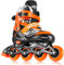 Spokey Strive Inline Skates für Kinder bis max. Gewicht 60 kg| Größenverstellbar, Alu-Schienen, Kugellager ABEC-7 Carbon, PU Rolle 82 A | Rollengröße: Ø 64 mm bei Gr. 28-32 und Ø 70 mm bei Gr. 33-37