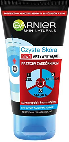 Garnier Reine Haut Aktivkohle 3in1: Waschgel, Peeling, Maske, Anti-Mitesser,150ml