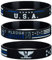 Sainstone Police Thin Blue Line American Flag Silikon Armbänder Set mit USA Flagge, Polizei Gebet und Amerikanischer Power Adler, Gummi Armbänder Geschenke für Police Cops, Männer, Frauen (Unisex)