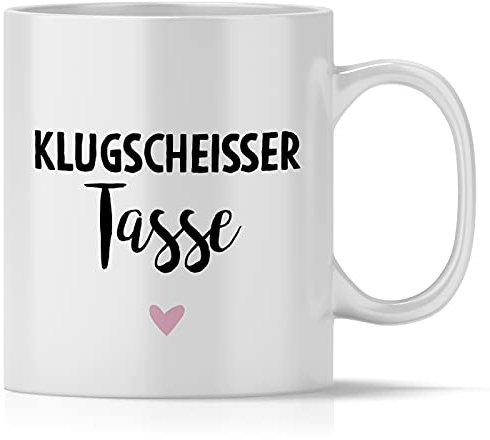 mindmonkeys® Tasse mit Spruch Klugscheißer Fun Tasse Geschenke Geschenkideen für Klugscheisser Besserwisser fürs Büro zum Geschenk Geschnekidee zum Geburtstag Kaffeetasse Keramik 300 ml