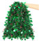 LOKIPA Christmas Tinsel Garland, 32.8 Ft Xmas Tinsel Decoration Metallic Green for Christmas tree Decoration with Red Berries
