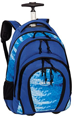 BESTWAY Fabrizio Rucksack-Trolley Brooklyn Schulranzentrolley Rollenrucksack Schultrolley (Hellblau) - 40133-0400