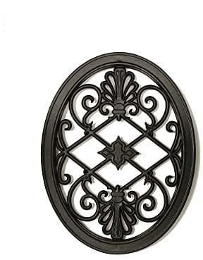 Nuvo Iron Inserto decorativo per recinzioni, cancelli, casa, giardino - ovale, 33 x 43 cm, nero