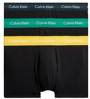Calvin Klein Herren 3er Pack Boxershorts Low Rise Trunks Unterwäsche, Mehrfarbig (B-Chrcl Hthr, Mrngsd Yw, Flg Grn Wb), S
