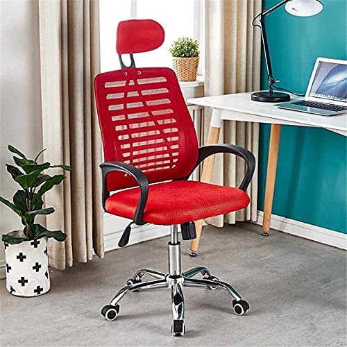 Gaming-Stuhl, Büro-Schreibtisch-Stuhl, ergonomischer Büro-Stuhl verstellbarer Drehstuhl Mesh-Rückenstütze Computer-Sessel Gaming-Stuhl Schreibtisch-Stuhl mit Kopfstütze (Color : Red) (Color : Blue)