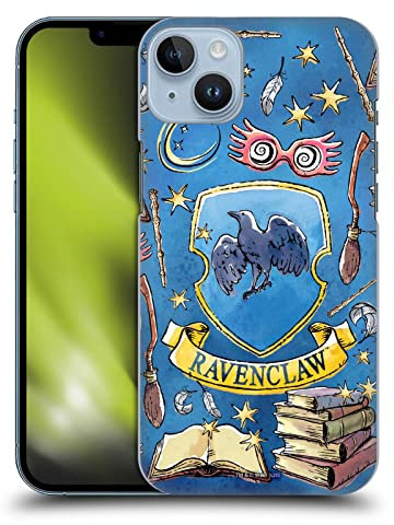 Head Case Designs Officially Licensed Harry Potter Ravenclaw Pattern Deathly Hallows XIII Hard Back Case Compatible With Apple iPhone 14 Plus