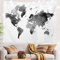 BaoNews Grau und Schwarz Weltkarte Tapisserie, Geographie Schwarz und Weiß Karte Große Wandbehang Polyester Tischdecken Wandteppich Schlafzimmer Wohnzimmer Wohnheim 150 x 210 cm