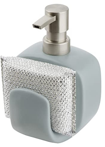 Baroni Home Linea Bagno Modern Kitchen Flüssigseifenspender mit Schwammspender, 10x9,5x15 cm, Avio Blau