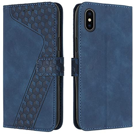 OKZone Compatible With iPhone XS Max Case, Wallet Case PU Premium Leather with Card holder Slots Magnetic Shockproof Protect Flip Cover Bookstyle Phone Cases Cover for iPhone XS Max (6.5 Inch) (Blue)