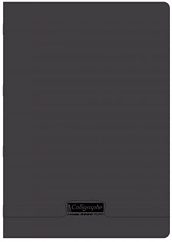 Calligraphe 18640C Un Cahier Agrafé Noir (une Marque de Clairefontaine) - A4 21x29,7 cm - 96 Pages Grands Carreaux - Papier Blanc 90 g - Couverture Polypro Transparent