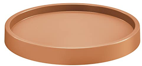 Sottovaso Tondo Ø45 Bordo per Trattenere l'Acqua con Ruote 360° Design Moderno Colore Terracotta in Plastica
