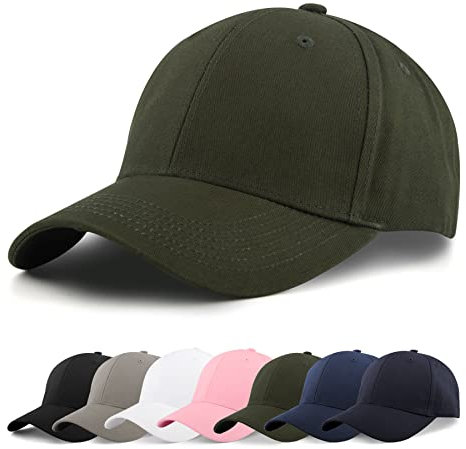 Momoshe Baseball Cap Herren Sommer Basecap Damen Sommer Kappe Verstellbare Kappen Baumwolle Frauen Outdoor Running Freizeit Armeegrün S M