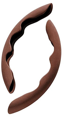 2 Stück Auto Lenkradhüllen Lenkrad Abdeckung,Wildleder Universal Lenkradhülle Lenkradabdeckung,segmentierter Lenkradschutz, Anti-Rutsch und langlebig für Lenkräder jeder Größe,Braun