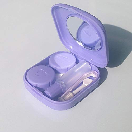 Lens Storage Cases， Contact Lens Cases,Mini Box Container, Mini Square Contact Lens Case With Mirror Women Colored Contact Lenses Box Eyes Contact Lens Container Lovely Travel Kit (Color : Pink) ( Col