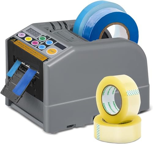 ENERHUB Zcut-9 Automatischer Klebebandabroller, Verbesserter Automatische Bandspender mit Silikongetriebe, für starke Klebebänder, Bandbreite 6-60mm Länge 5-999mm, für Büro (Silikonrad 2025)