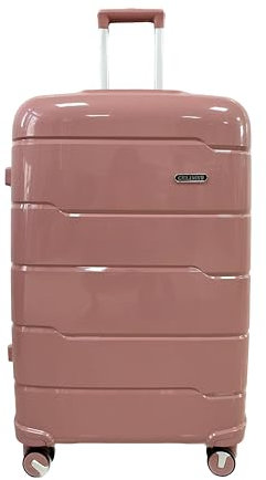 CELIMS - Valise Moyenne | Taille 65 cm Rigide | Valise en Polypropylène | Cadenas Intégré | 65x45x25 cm | Rose Gold