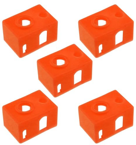 Micro Traders Silikonsocken, kompatibel mit E3D V6 PT100 Heizungsextruder, Hotend-Block, Schutzsocke, Orange, 5 Stück