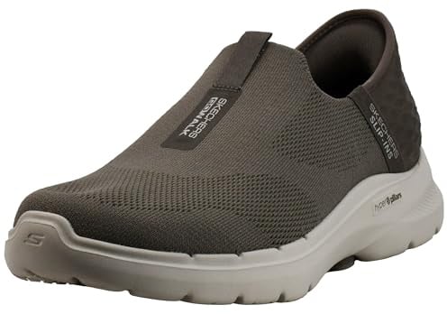Skechers Go Walk 6-Easy on Hands Free Slip-In-Sneaker für Herren, Taupe, 42 EU