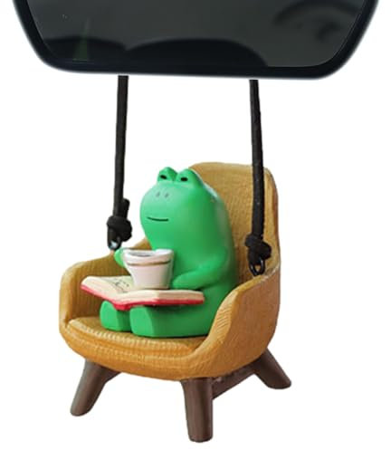 Auto Ornament Wackelfrosch, Schaukel für Rückspiegel - Charm Decor Rückspiegel Ornament Wackelanhänger | Niedliche Innendekoration des
