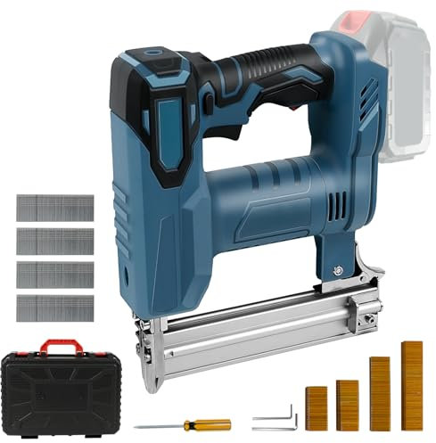 Pistola per unghie a batteria, compatibile con batteria al litio Makita da 18 V, 80 chiodi/min, 100 W, 2 in 1, con 500 chiodi dritti e 500 chiodi a forma di U (senza batteria)